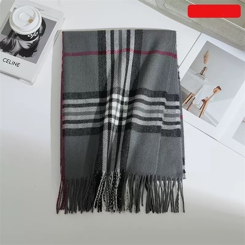 1Pcs Autumn and Winter Men's Faux Cashmere Scarf Neck Warmer Korean Style British Plaid Versatile Trendy Men's Scarf Choice for Boys a Mus