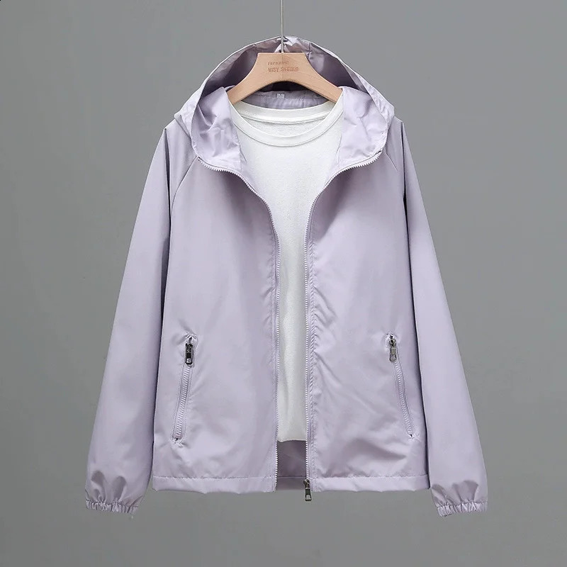 Thin Trench Coat Women Spring Autumn Double Hooded Windbreaker Wind-Proof Waterproof Sports Outwear Female Fashion Joker Top260917