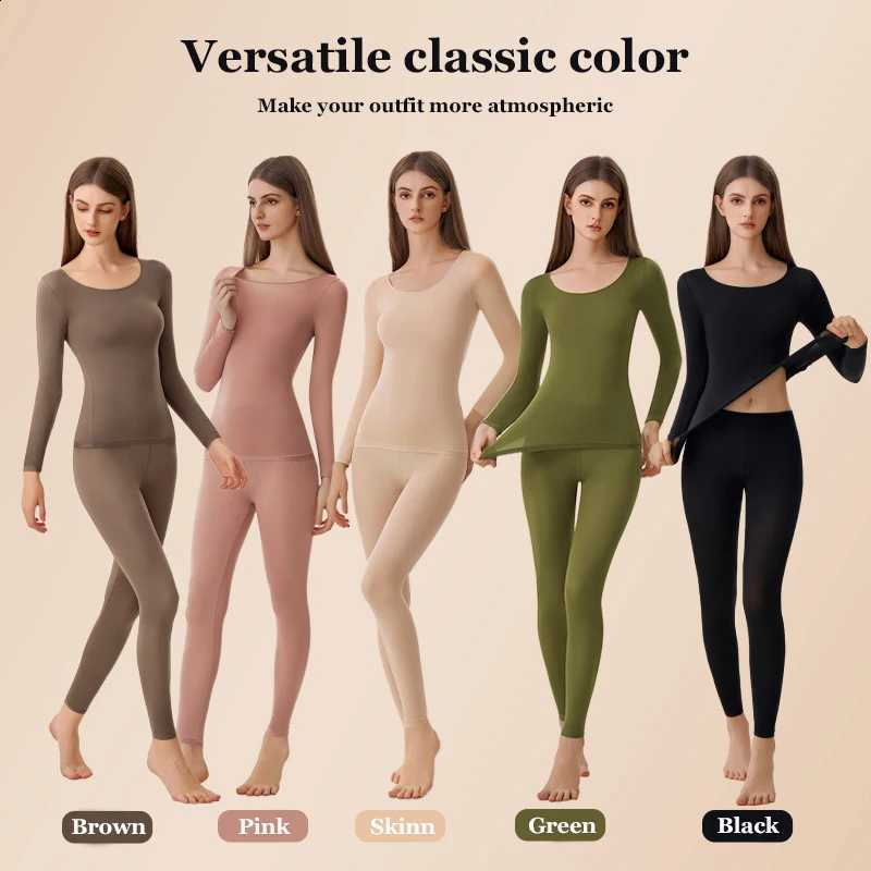 2pcs Ultra-Thin Seamless Warm Underwear for Women High-Elasticity Long Sleeve Slim Fit Top Women's Lightweight Sleepwea Lingerie H2609161