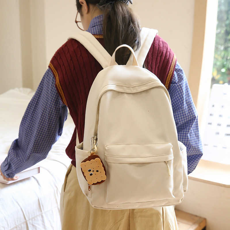 Color Simple Solid Backpack Lightweight Nylon Material Urban Minimalist Style for Female University Students School EducationT260917
