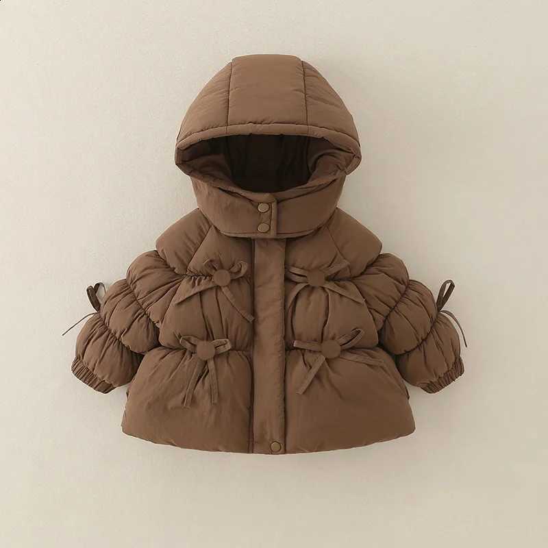2026 Winter Children's New Thickened Design with Strap Decoration Hooded Cotton JacketT260916