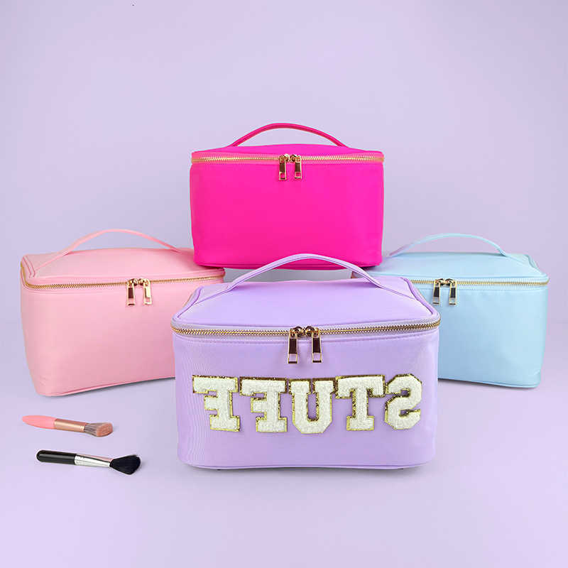 Capacity Waterproof Large Nylon Makeup Bag Handheld Storage Organizer DIY Design Trendy Brand Cosmetic Case Urban MinimalistT260917