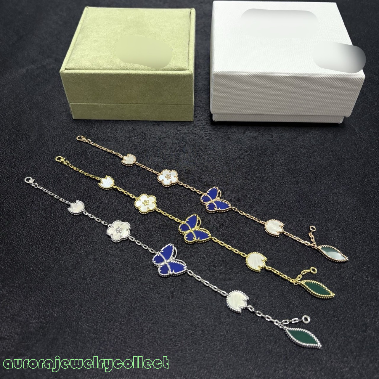 Butterfly Floral Mother-Of-Pearl Bracelet Light Model Adjustable Women's Jewelry