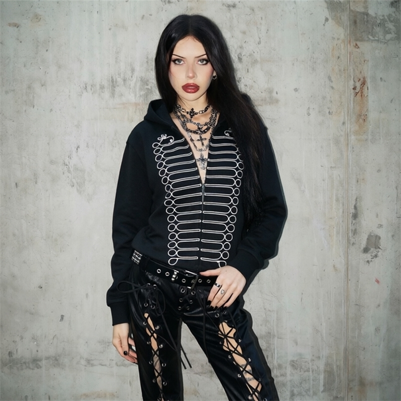 Gothic womens sweatshirt with highstreet geometric print Emo Girls fashionable and unique Harajuku style casual everyday tops 260916