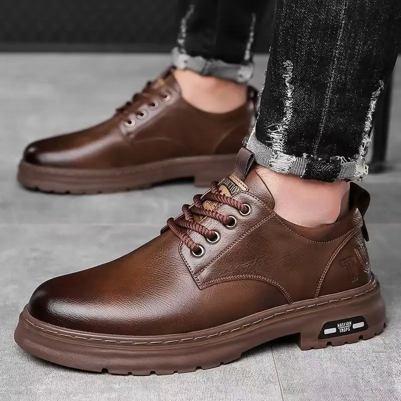 2026 Autumn Men Business Casual Soft Leather Shoes Comfortable Sole British Style Fashion Work 260917