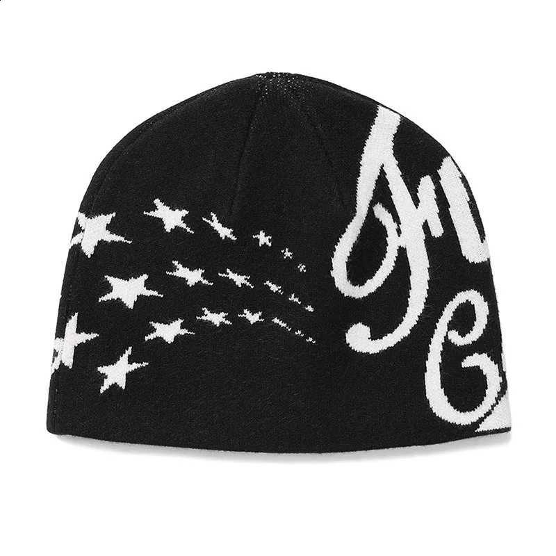 Korean Women's Beanie Wnter Knit Hip Hop Vintage Gothic Kpop Y2k Hats Streetwear Wool Caps Fashion Aesthetic Unisex AccessoriesT260916