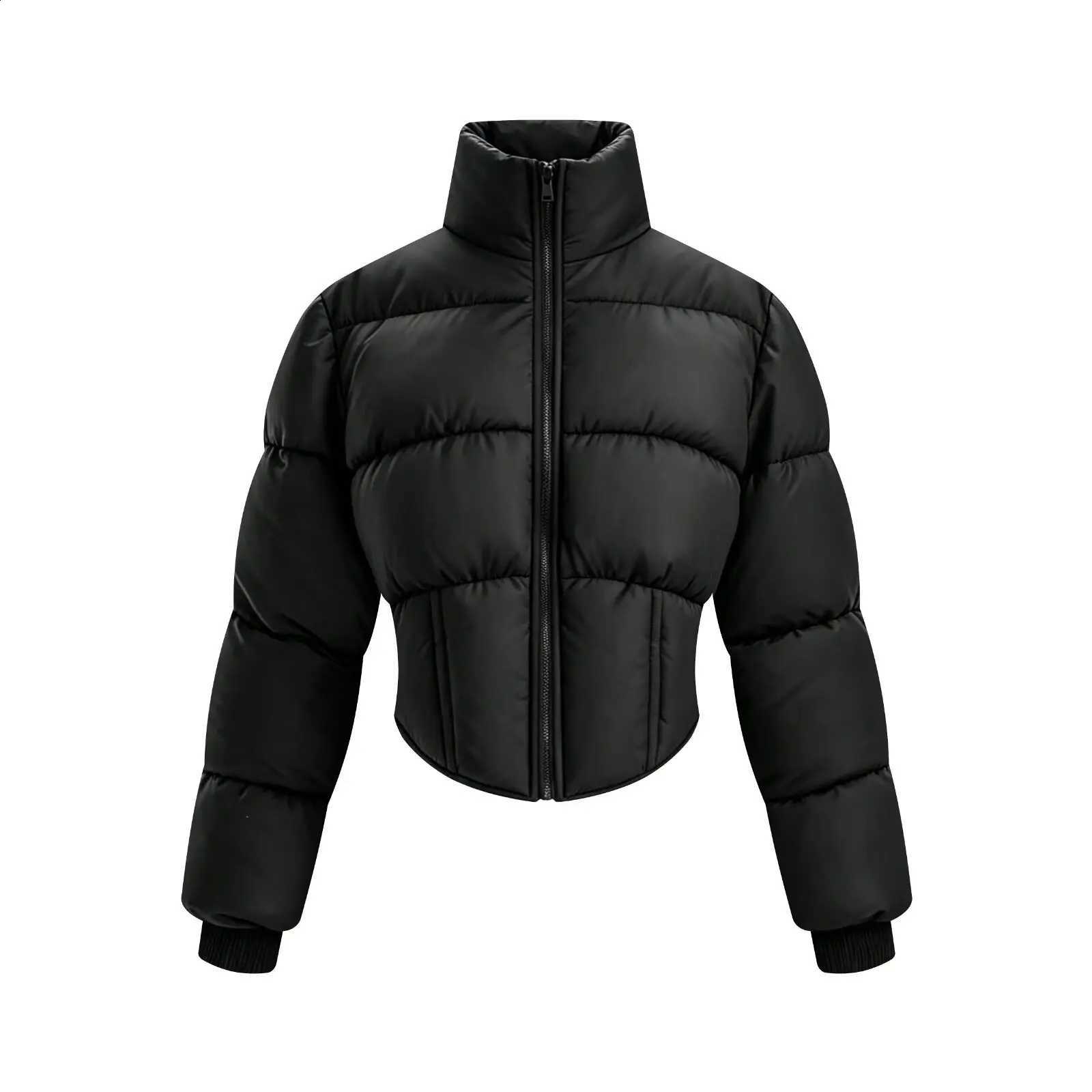 2026 New Autumn Winter Women's Vintage Slim Fit Padded Parkas Coats Lady Elegant Thick Warm Windproof Black Zipper Short Jackets H260917