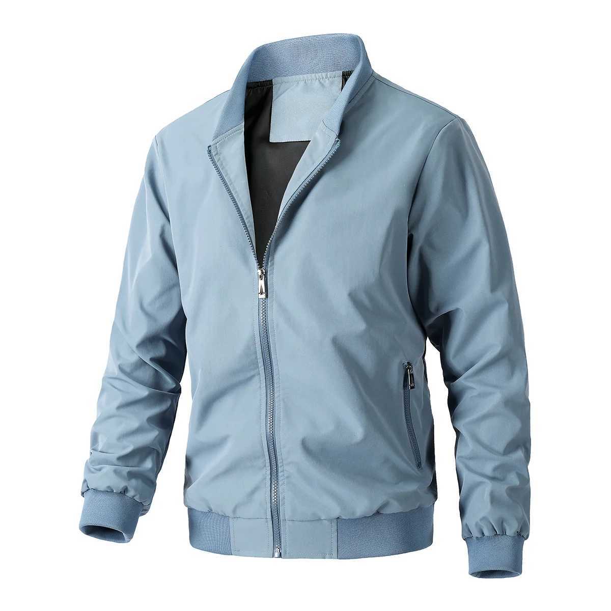 Men's Bomber Jacket Spring Autumn Fashion Business Casual Strtwear Simple Windbreaker British Style Male Coat S260917I59L