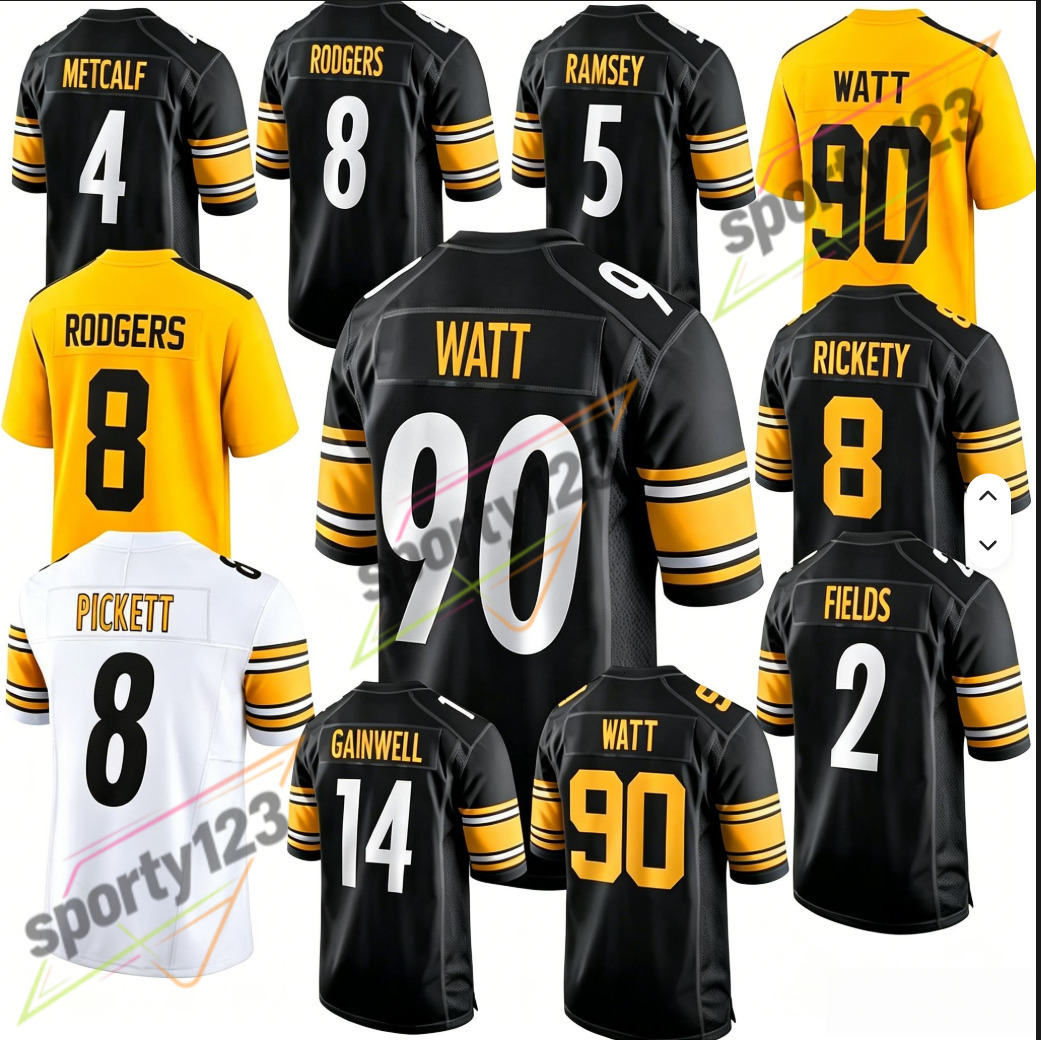 Men's New Style 2026 T.J. Watt Football Jersey Stitched Aaron Rodgers Patrick Queen Troy Polamalu DK Metcalf Jalen Ramsey S-3XL