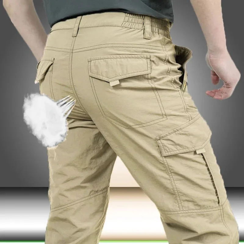 Outdoor Mens Tactical Pants with Multiple Pockets and Elastic City Men Casual Slim Fit Work 5XL 260917