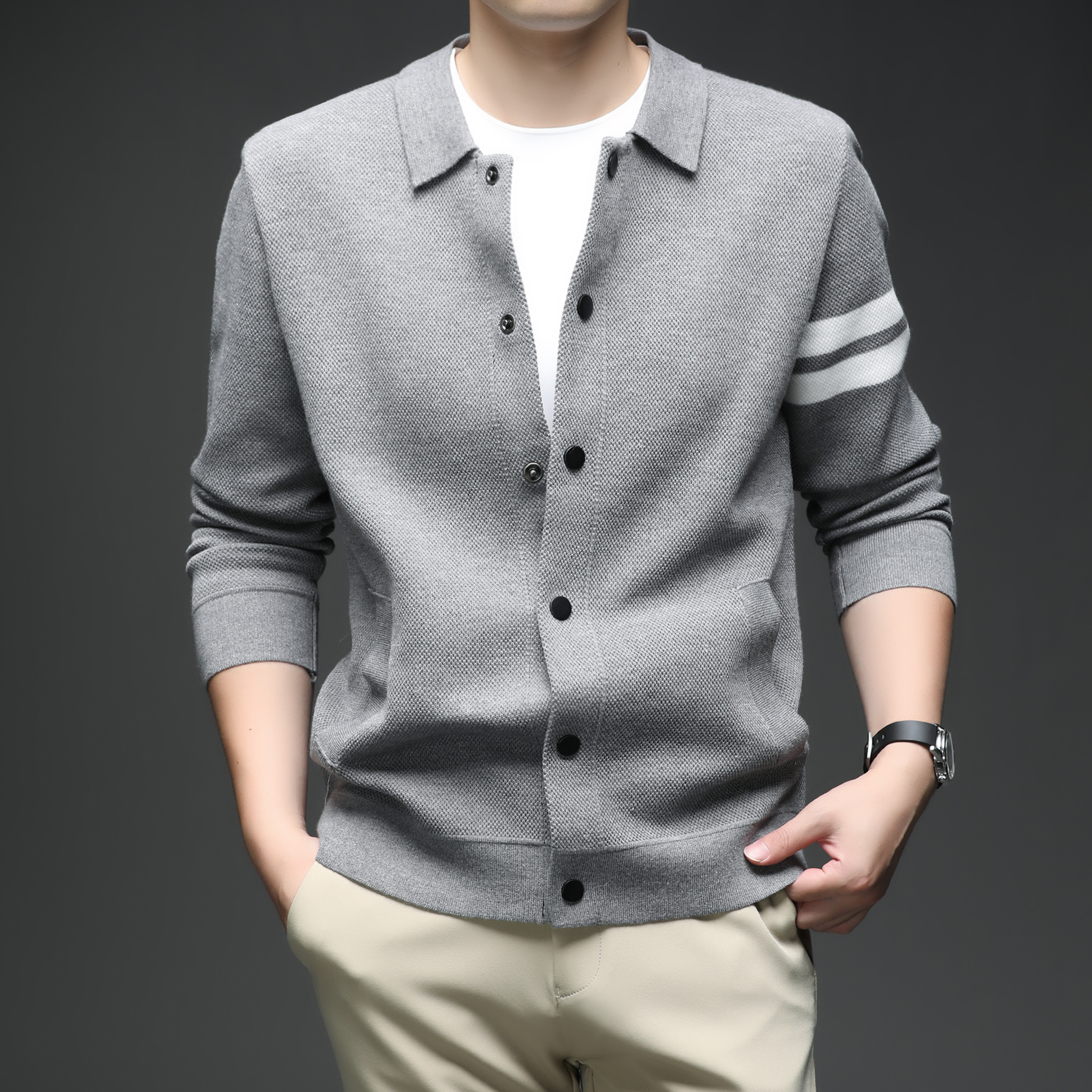 2025 autumn and high-quality semi high neck as a base layer, men's winter new style, inner warm sweater J260917