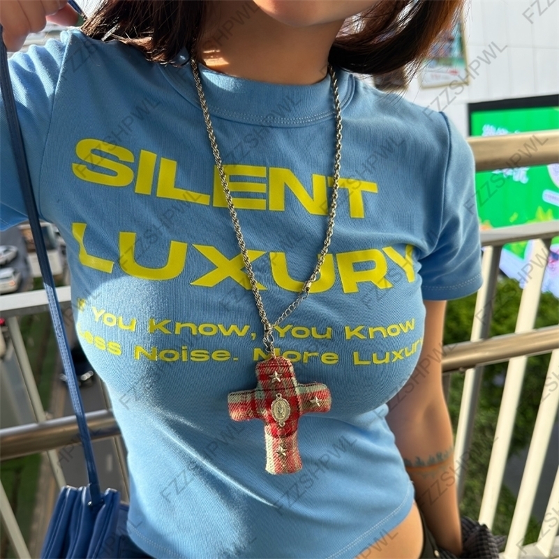 Harajuku womens Tshirt sexy chic and casual top featuring letter prints American vintage vibes highstreet and Y2K aesthetics 260916