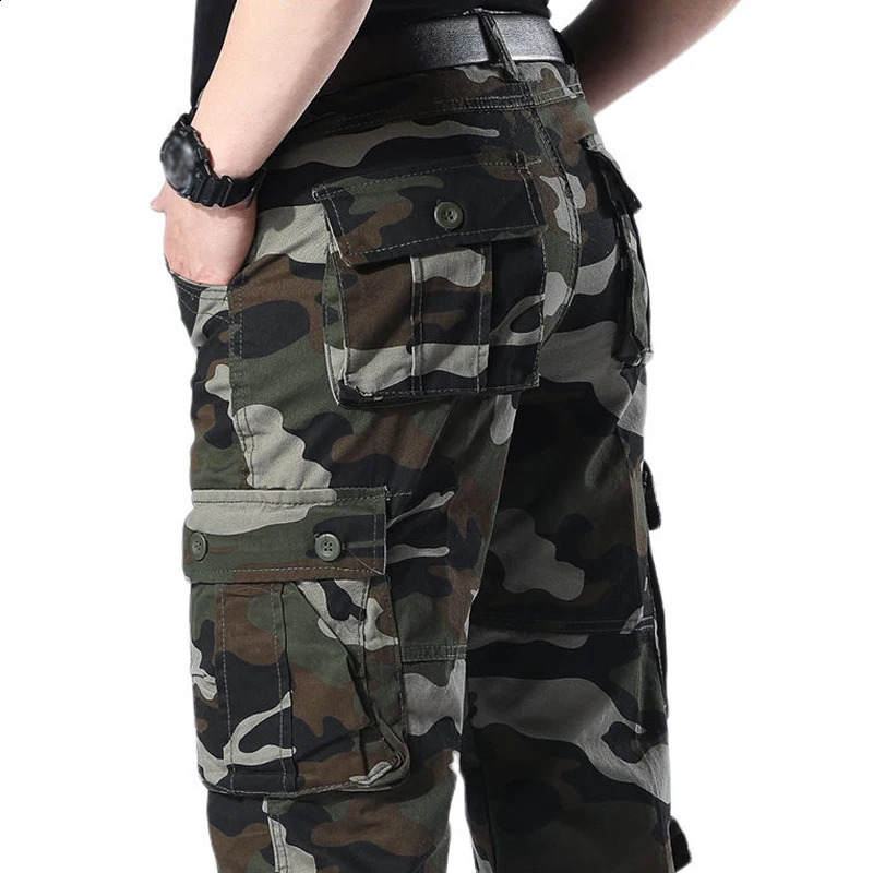 Camouflage Casual Pants Men Camo Cargo Multi Pockets Military Tactical Hip Hop Joggers Streetwear Pantalon Homme Sweatpant 260917