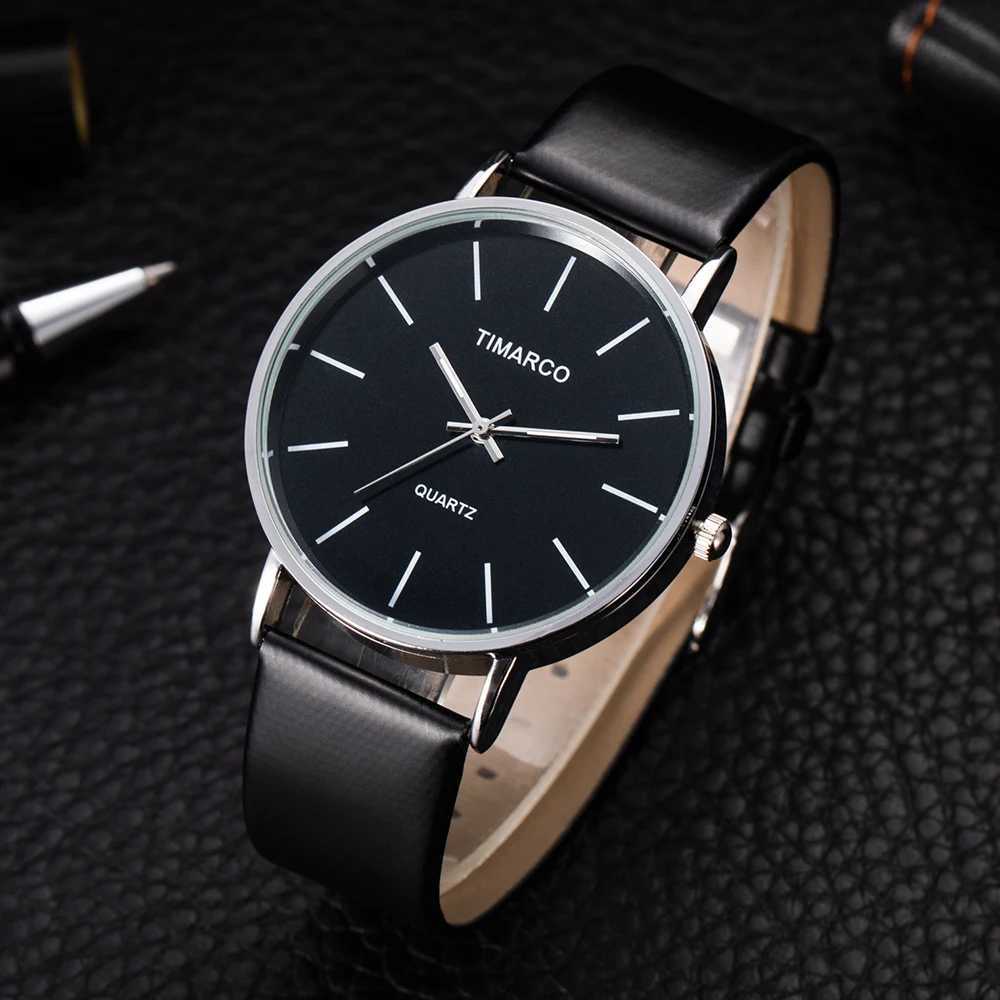 Top Brand Men's Watches Fashion Metal Round Dial Analog Quartz Wristwatch for Men Women Leather Band Casual Simple Male ClockT260916