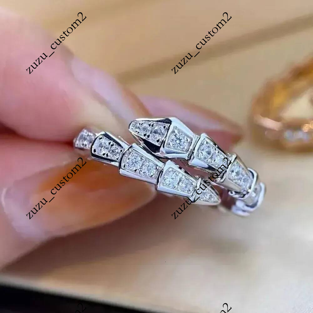 Band Rings designer for women luxury classic titanium steel alloy plated diamond gift snake ring mens womens gold christmas gifts AA