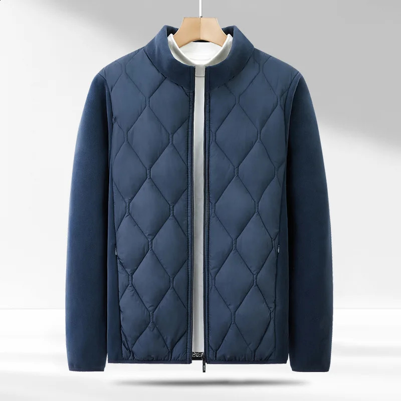Stand Neck Thicken Warm Winter Autumn Mens Jackets Business Plaid Casual Fashion Man Coats Black Blue Green 260916