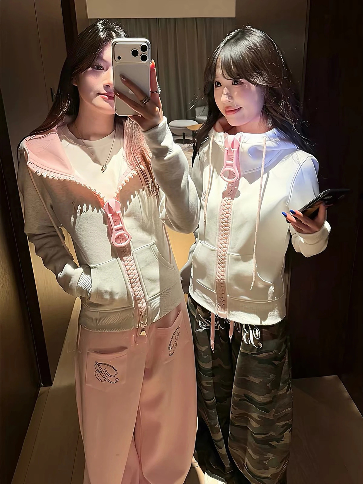 Korean Style Embroidered Hoodie Womens Slim Fit Casual Loose Cardigan Coat Zipper n Cotton Material Autumn Wear 260917