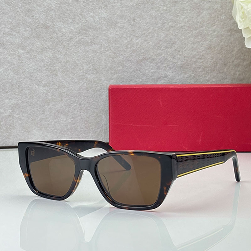 Designer Rectangular Sunglasses Tortoiseshell Color Acetate Fiber Integrated Frame D24S Retro Modern Style Mens Driving Glasses Multi functional Gog