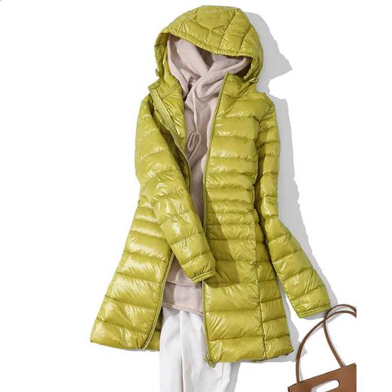 7XL Winter Ultra Light Down Jacket Women Fashion Casual 90% White Duck Down Jacket Plus Size Long Hooded Coat Waterproof Parka H260917