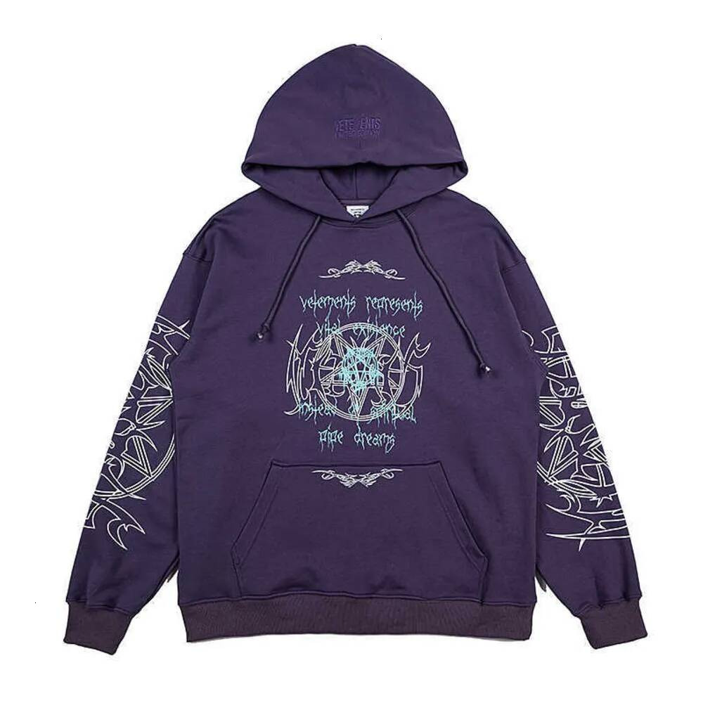 Vetments Hoodies Men Designer Hoodie Y2k Sanskrit Printed High Quality Hip Hop Style Fashionable Trend Loose Casual Unisex Retro Classic Hoodie Vett