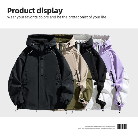 Relaxed fit with a drawstring waist|Men's casual sports 100% polyester solid color patchwork jacket| Breathable stylish, perfect indoor gatheri