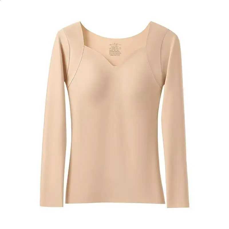 Autumn/Winter Long Sleeve Warm Thermal Underwear Top Women's Inner Seamless Chest Pad Base Layer Quick Dry Nylon Spandex Outdoor H260916