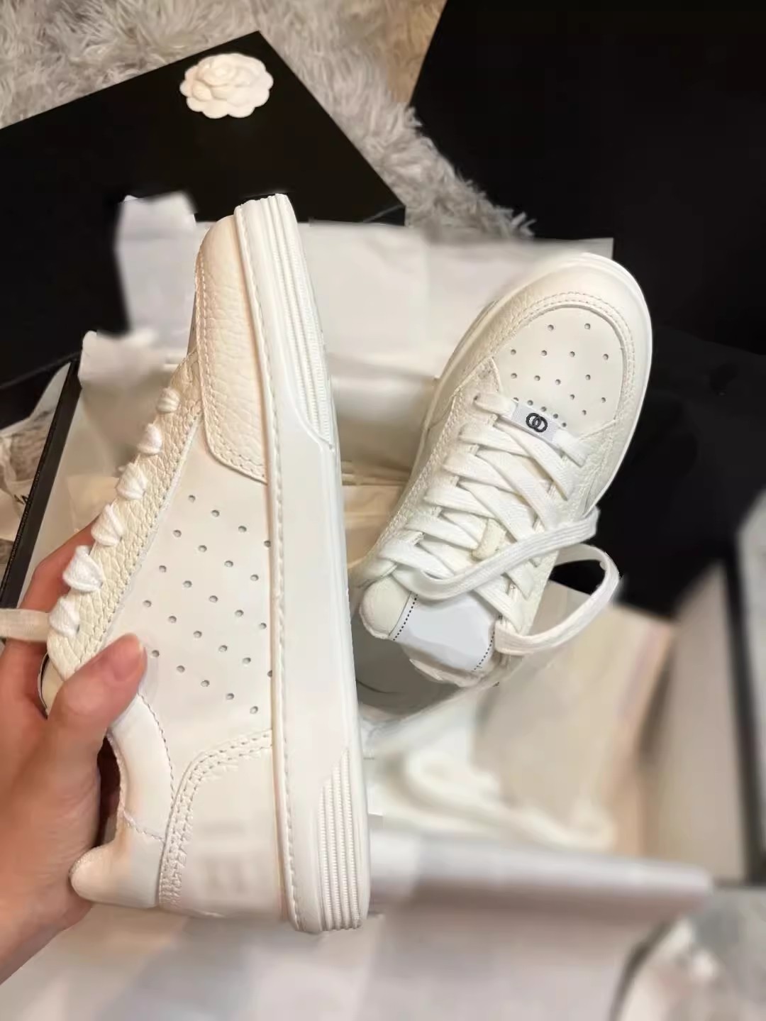 New Design Unisex Panda Platform White Sneakers, Stylish Comfortable Breathable Casual Shoes for Men and Women
