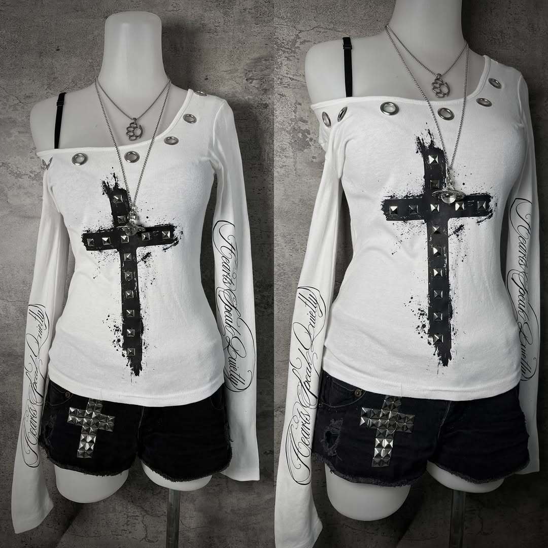Women's short-sleeved printed T-shirt, 2026 new spring collection, stylish outerwear, niche design, slim-fit, suitable as a base layer or inner