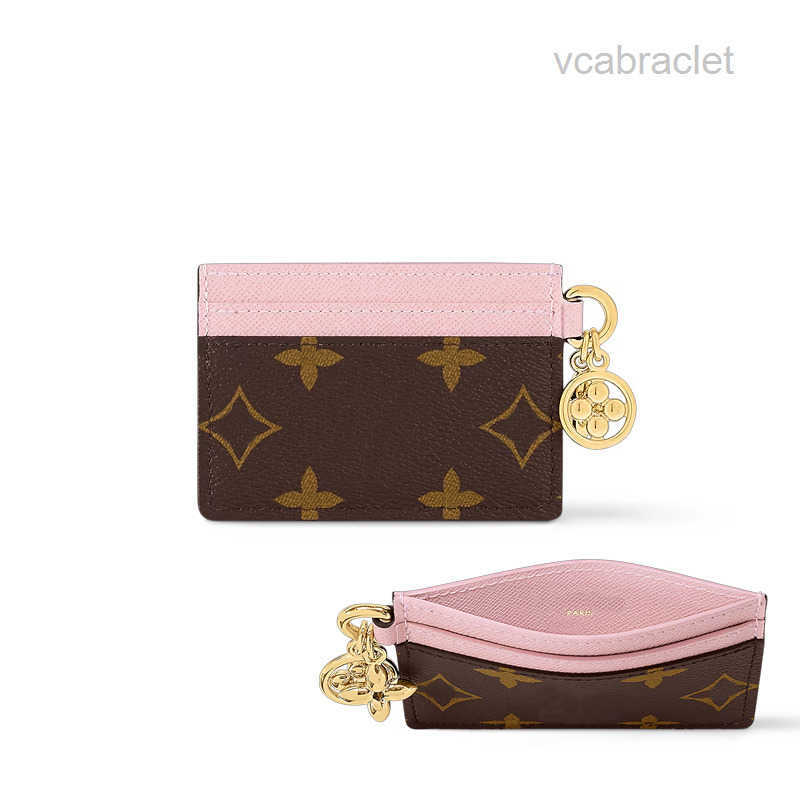 Card Credit designer keychain Holders Mini Wallets High Quality For Mens Womens Leather Flower Classics Pure Color Keychain Purses Wallet bag charm