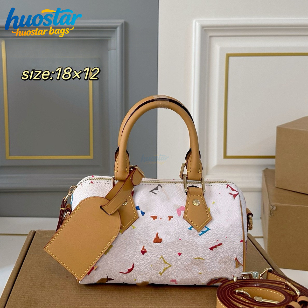 Designer Boston Bag Genuine Leather Denim Nano Classic Versatile Crossbody Shoulder Handbag Purse for Women Daily Commute Travel Shopping