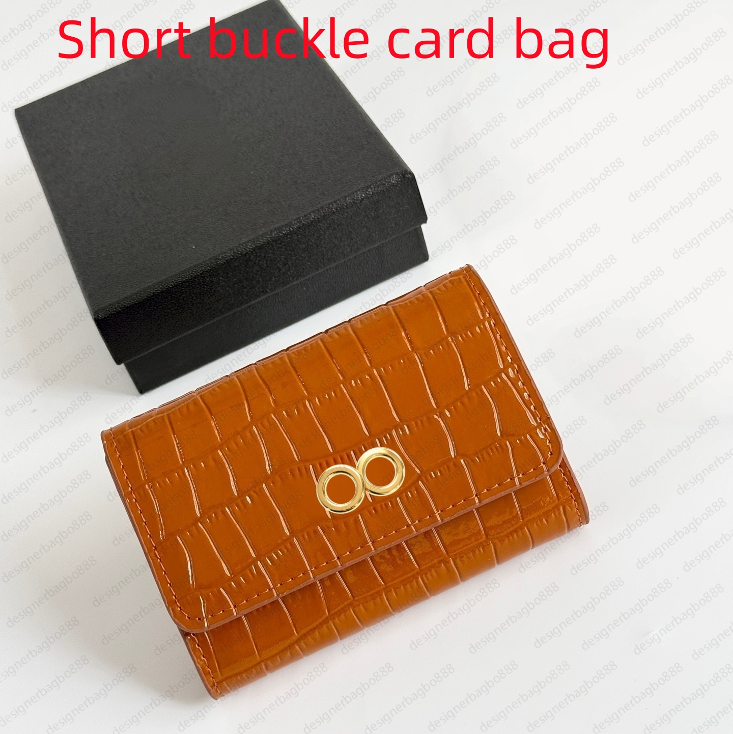 Luxury Texture Glossy Croc Print Card Wallet Multi slots Credit Card Holder Ladies Mini Pocket Purse With Snap Button Closure For Daily Travel use