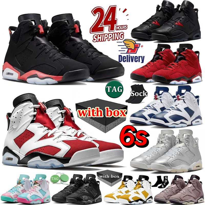 Designer 6 6s Basketball Shoes j6 Infrared Salesman OG Cap and Gown Awake NY Midnight Navy Playful Pink BIN 23 Metallic Silver Men Women Trainers Sn
