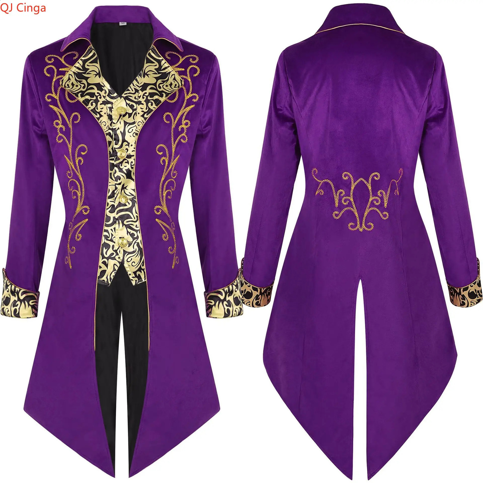 2027 Mens Vintage Long Jacket Ballroomstyle Collared Tuxedo Patchwork Embroidered Decorative Trench Coat 2026 260914