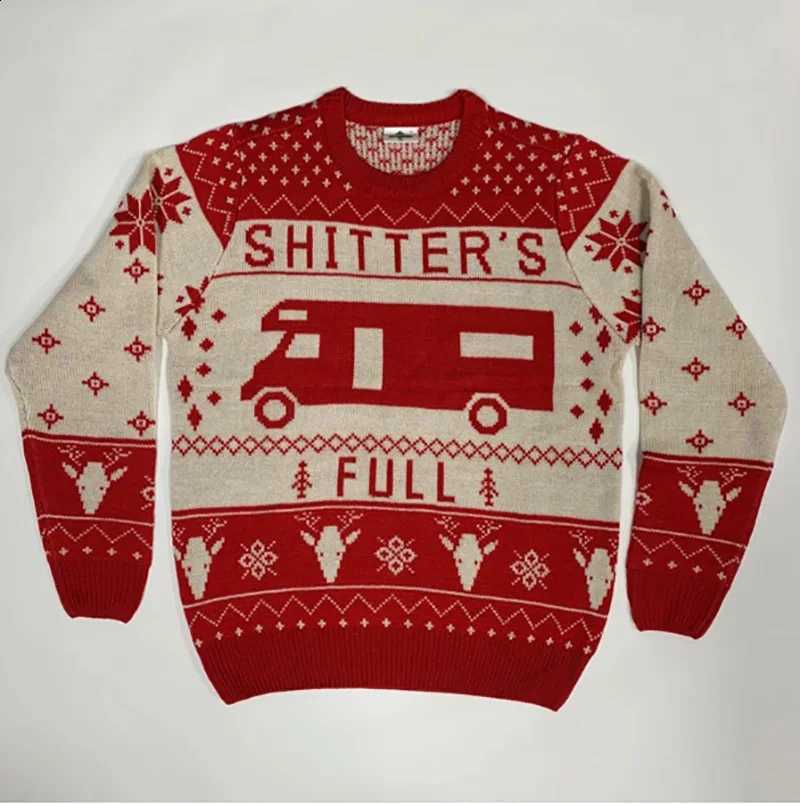 pullover supply Quick sweater sale round neck jacquard vintage car men's Christmas sweater spot J260916