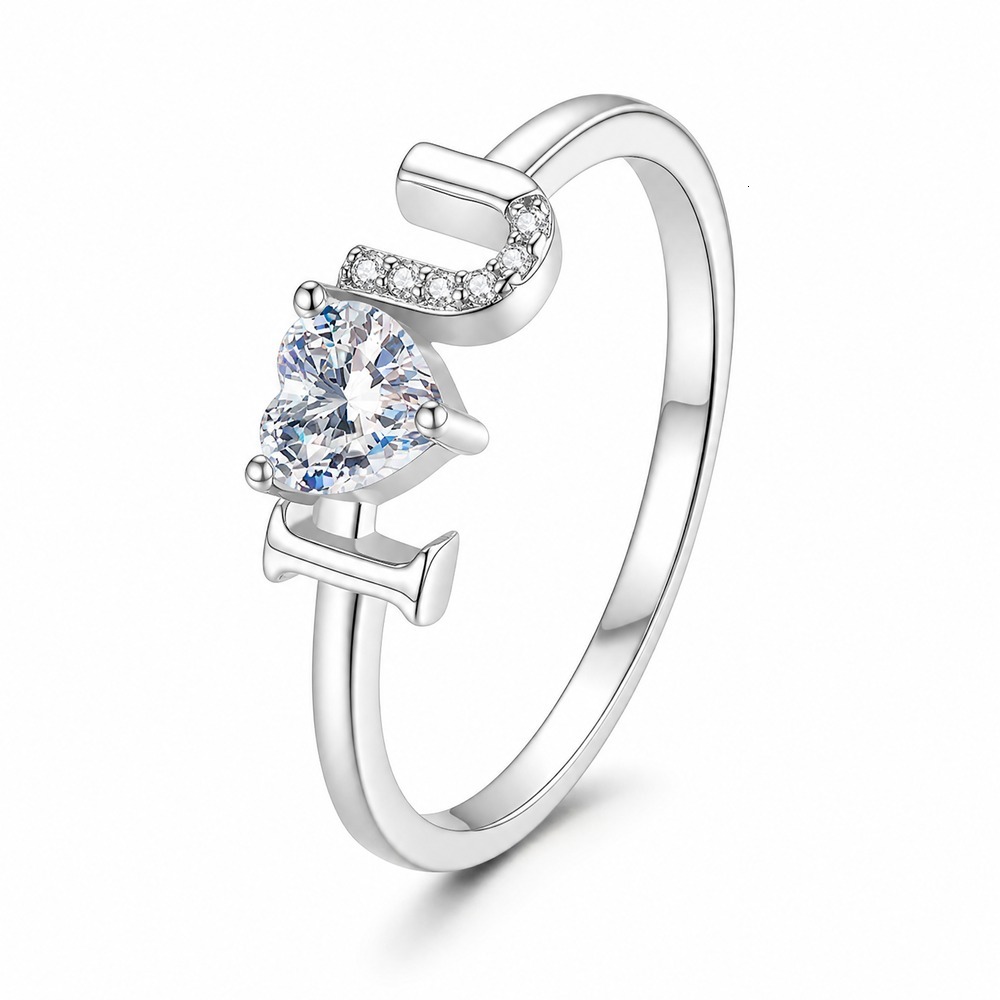 Moissanite Luxury 925 Sterling Silver Ring White Gold Wedding Classic Style