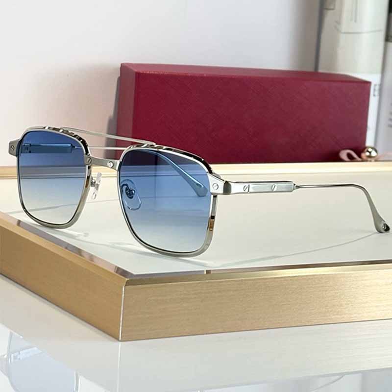 Fashion Navigator Sunglasses Men Women CT0610S Black Titanium Frame Double Brow Bar Dark Grey UV400 Polarized Lens High Quality Brand Sunglasses Dri