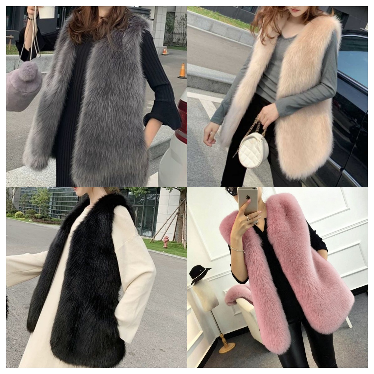 Gilet d'hiver sans manches de couleur unie pour femmes, mi-long, ample, ouvert, vêtements d'extérieur, tendance, chaud, décontracté, idéal pour s