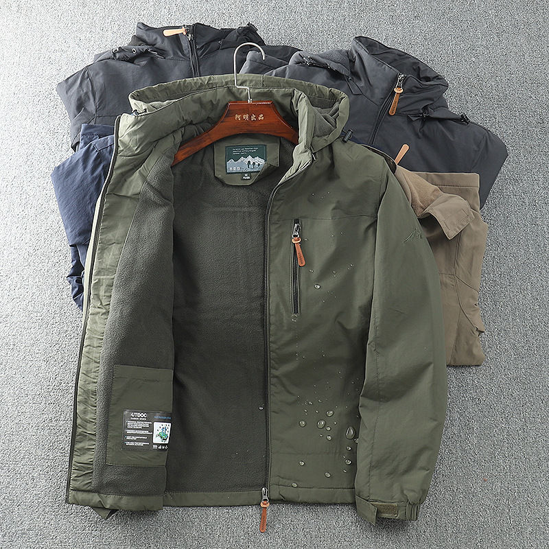 For autumn winter, men's casual, detachable, hooded, windbreaker, loose and warm jacket 26Y0917