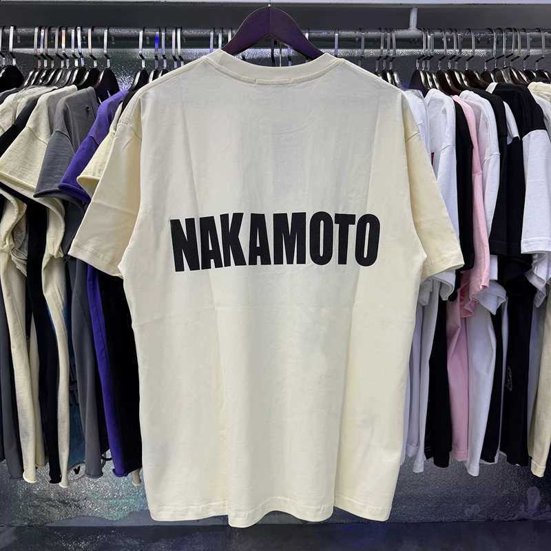 Summer New Satoshi Nakamoto Short Sleeved Letter Print Stylish Versatile Simple Style Tops X260916