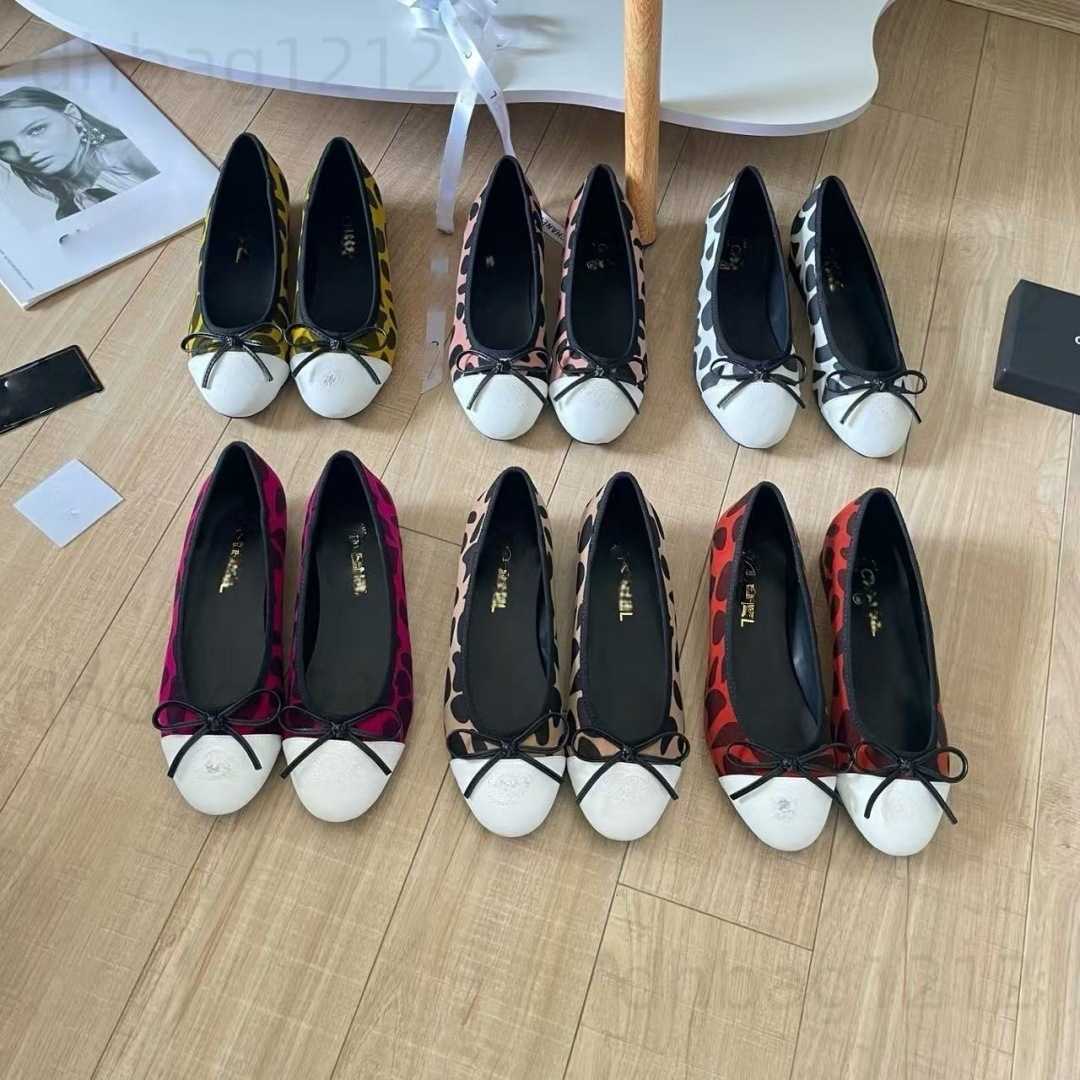 2026 Spring/Summer New Leopard Print Color-Block Ballet Flats for Women with Bowknot Flat Round-Toe Single Shoes for Women Trendy T260917