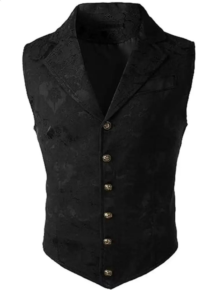 Men's Medieval Gothic Long Vest Vintage Steampunk Victorian Costume Waistcoat Halloween Cosplay Formal Jacket Renaissance LAR 260917