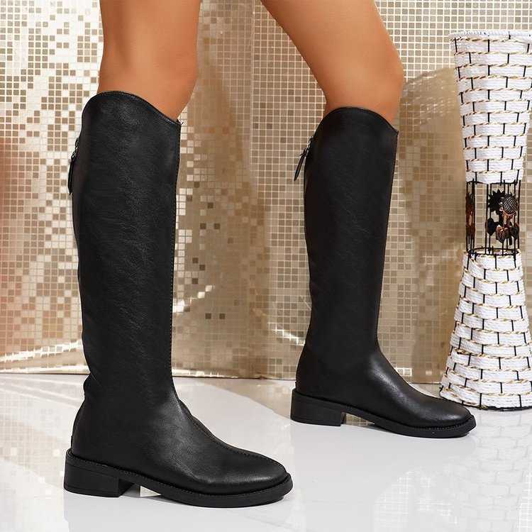 Autumn Women's Round Toe Spring Non-Slip Comfortable Casual Knee-high Boots 2026 New fashionable Back Zipper Design High Boots D260917