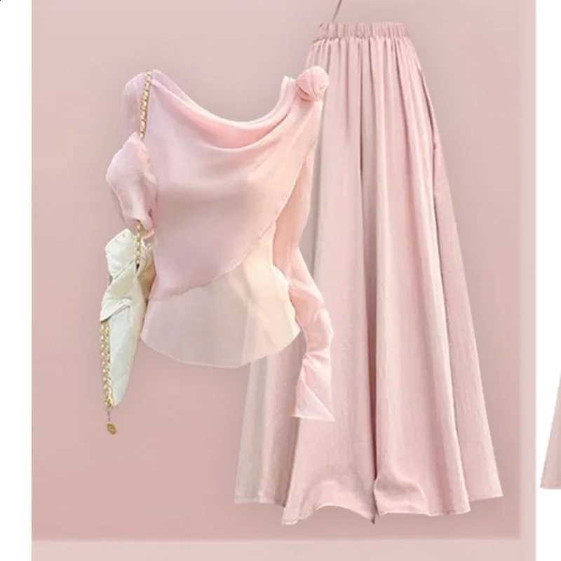 2026 Spring Women Set for New Fashion Dopamine Long Sleeved Top Paired with Slimming Pants Skirt Two-piece Set Pant SetsW260915