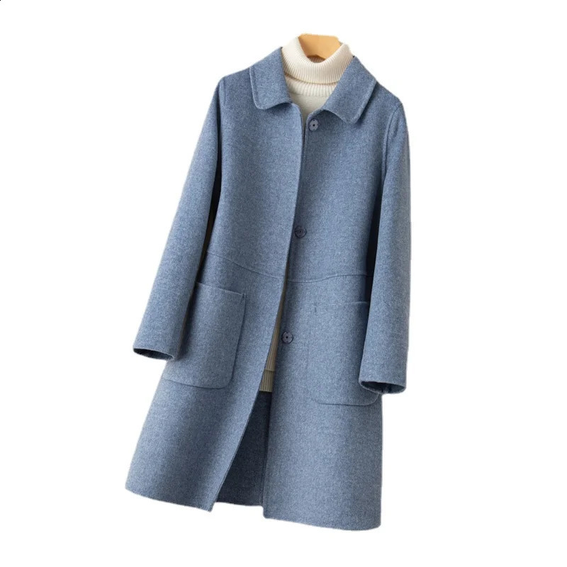 100% Wool Coat for womens Coats Jackets High Quality winter clothes Double faced velvet winter coat elegant size S M XL 260917