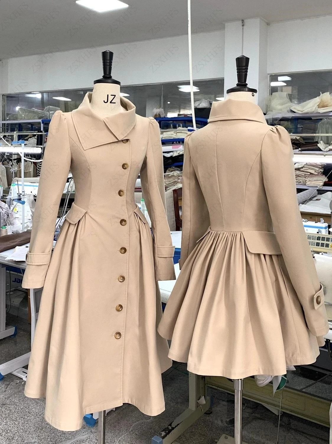 khaki Female Highend Thick MidLong Temperament Outwear Womens Autumn Winter Belt Woolen Korean Fashion Wool Jackets 260917