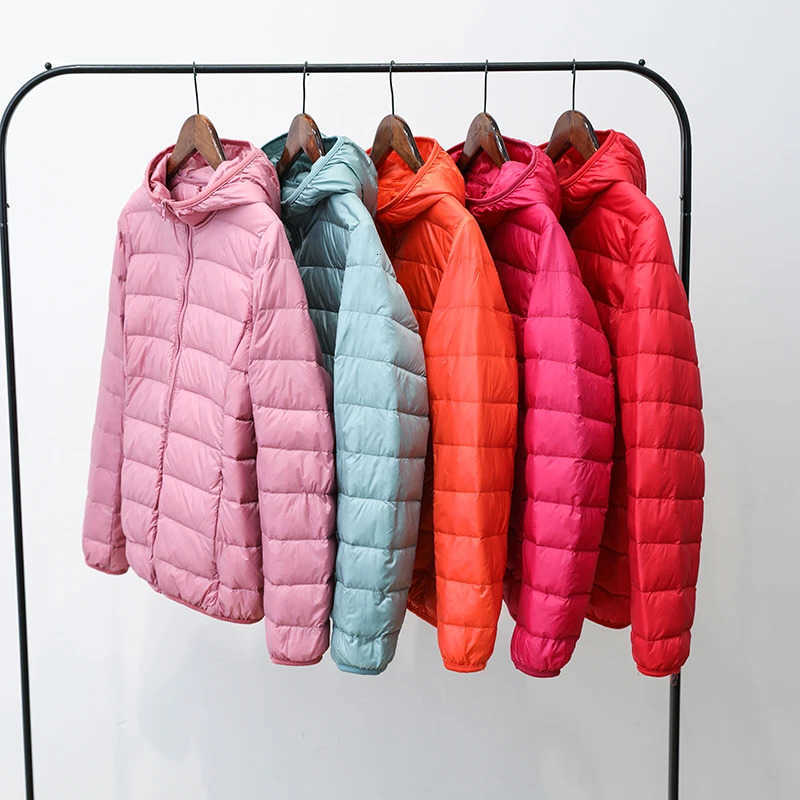2025 Ultra Light Down Jacket New Parkas basic Winter jackets Female Women velvet hooded Coats autumn Down Jacket Womens Outwear H260917