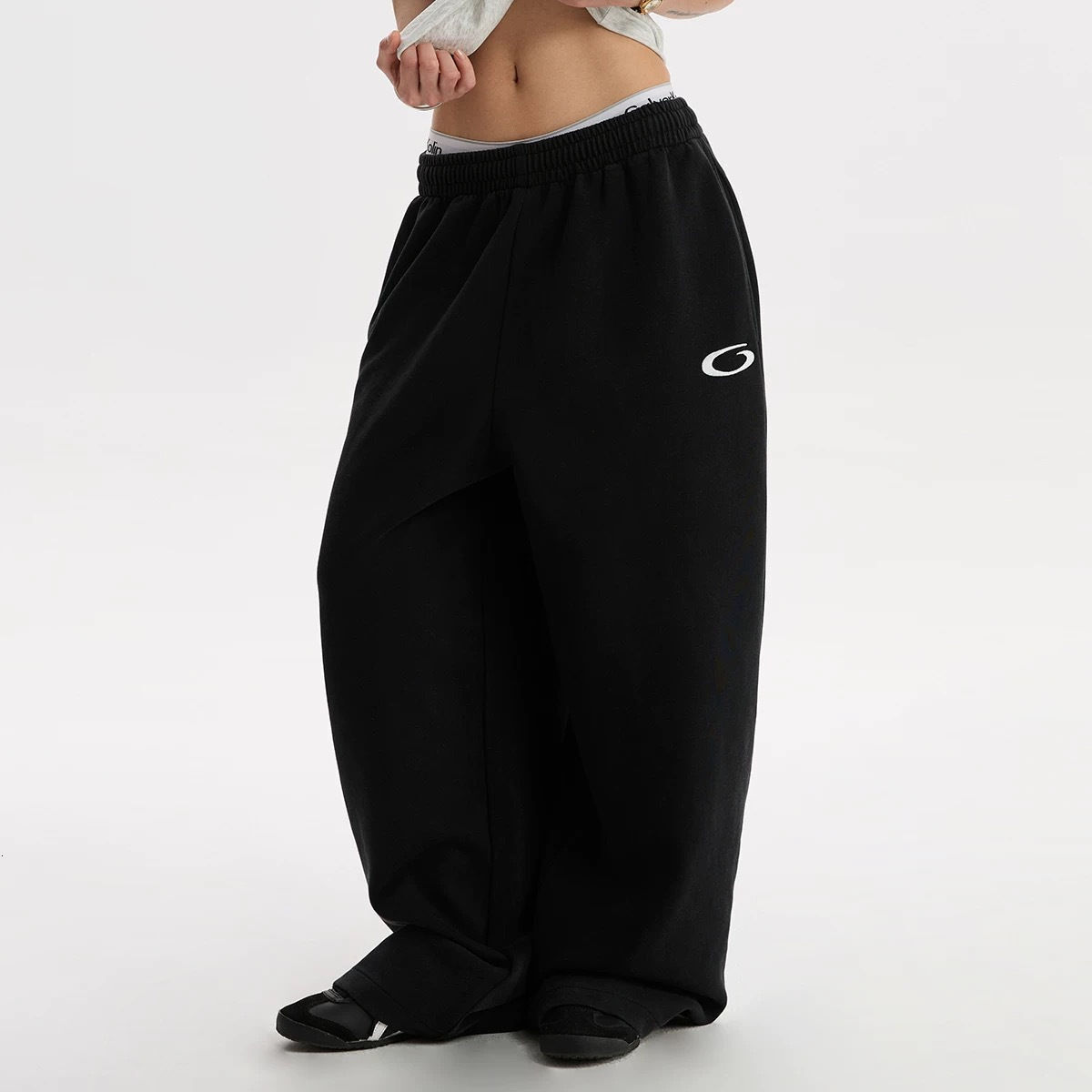 Cross-border American retro sports style casual sweatpants for men and women, elastic waist, loose straight fit, slimming, versatile street dance pa