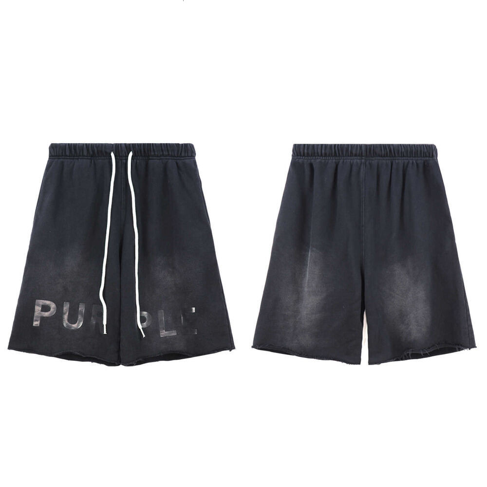 Purples Shorts Designer Vintage Elastic Washed Purple Shorts Letter Graphic Relax Fit High Quality Trendy Unisex Men Women High Street Fashion Casua