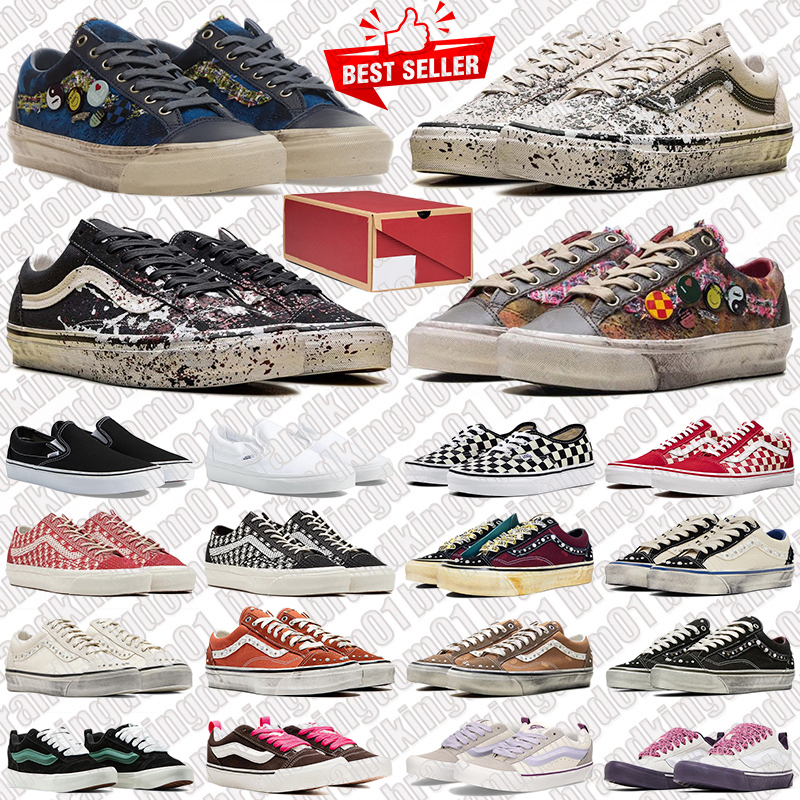 with box van old skools shoes knu designer pearlized sneakers pearl mens trainers women men outdoor sports sneaker runners casual walking jogging fr