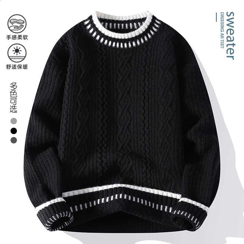 Knitted New Fashionable Sweater Men's O-Neck Loose Hoodie Warmth Leisure Autumn Winter Elegant Commuter Knitted SweaterW260915